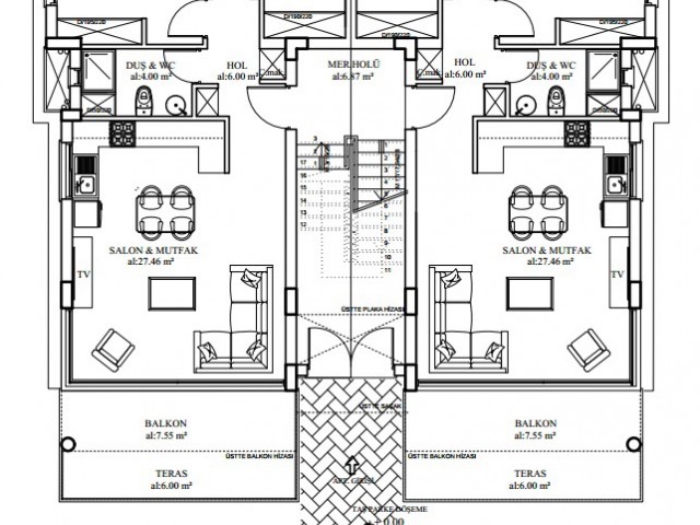 KYRENIA ALSANCAK ZU FUß ZUM MEER WOHNUNG IN EINEM PRIVATEN PROJEKT, ABER GEEIGNET FÜR EIN UNABHÄNGIGES LEBEN ** 