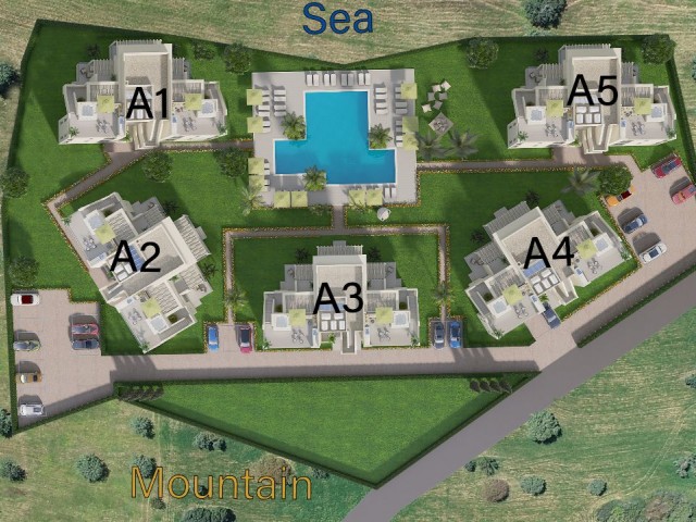 آپارتمان 2+1 با مناظر خیره کننده در ESENTEPE