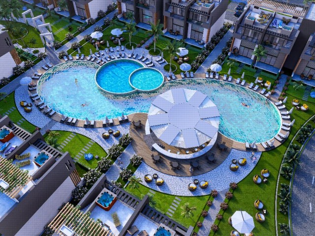 1+1 FLATS FOR SALE IN SKY DİORA PROJECT IN KARPAZ ERENKÖY (0533 871 6180)