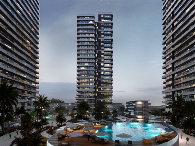 STUDIO FLATS FOR SALE IN GRAND SAPPHİRE BLUE PROJECT IN İSKELE LONGBEACH (0533 871 6180)