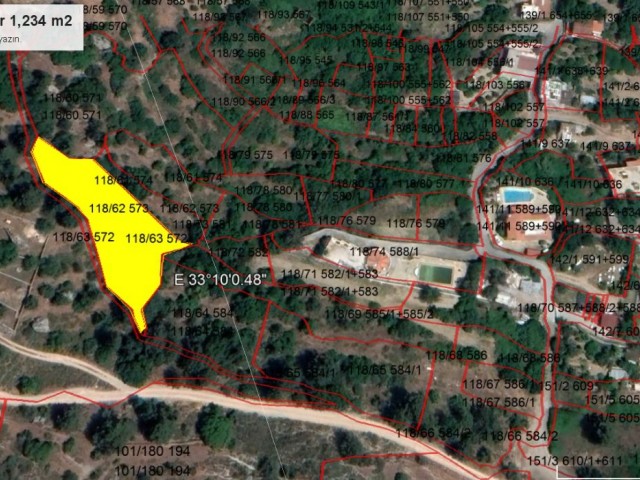 1,234 m2 WITH STUNNING VIEW in Kyrenia, Lapta LAND: Doğan BORANSEL Mobile: +90-5338671911