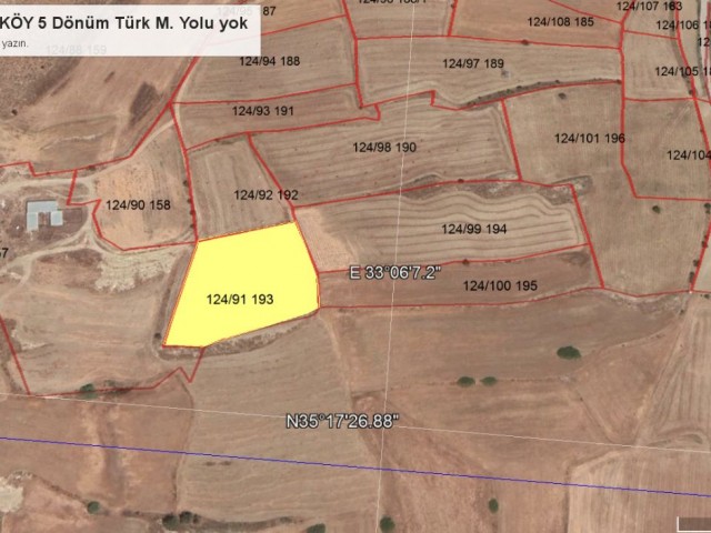 GİRNE/ HİSARKÖY village Pre 1974 TURKISH TITLE 5 DONUM LAND  IS FOR SALE  THERE IS NO PUBLIC ROAD YE