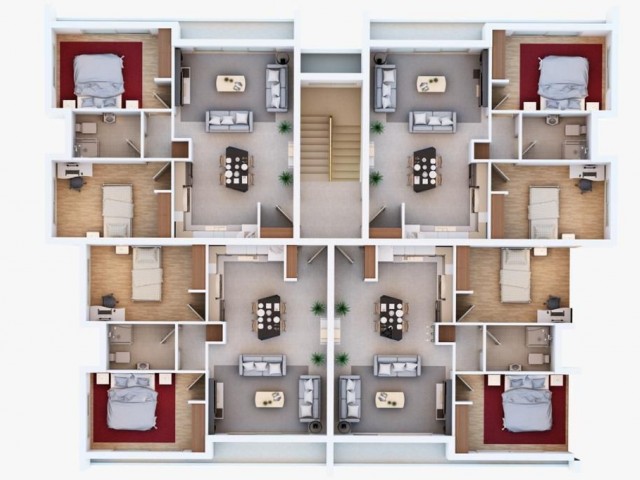 NEW 2+1 APT FLATS IN HAMİTKÖY, TURKISH MADE, GROUND FLOOR, OPEN FOR CAR EXCHANGE!! EASE OF PAYMENT IS PROVIDED