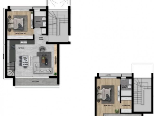 آپارتمان دوبلکس 2+1 برای فروش در پروژه ISKELE ÖTÜKEN LA ISLA