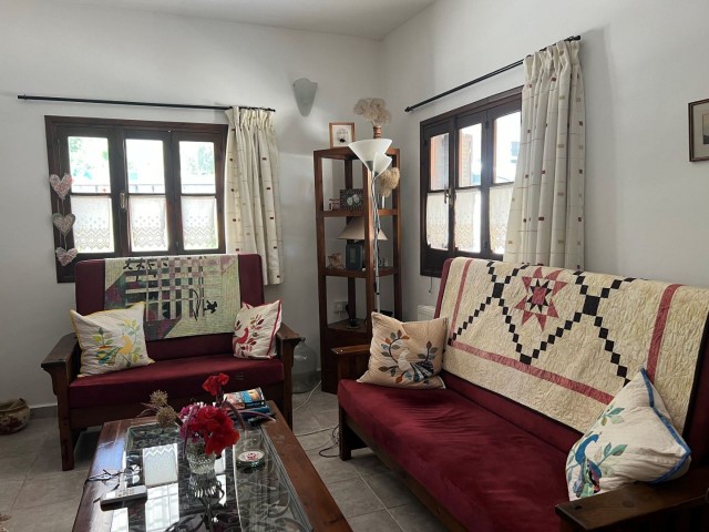 GİRNE , KARŞIYAKA'da  very good condition and FULLY FURNISHED 2+1 BUNGALOW with  1,761 m2  GARDEN SIZE AND WATER WELL WITH EXCELLENT SEA AND MOUNTAIN VIEW  : DOĞAN BORANSEL : Mobile/Whatsapp : +90-5338671911