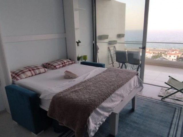 1+0 FULLY FURNISHED FLAT FOR RENT WITH SEA VIEW WITHIN THE SITE IN İSKELE BOGAZ AREA