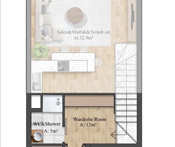 Investment Opportunity in Famagusta Yeni Bogazici! For Sale 2+1 Loft and 1+1 Flats with First Floor Terrace.