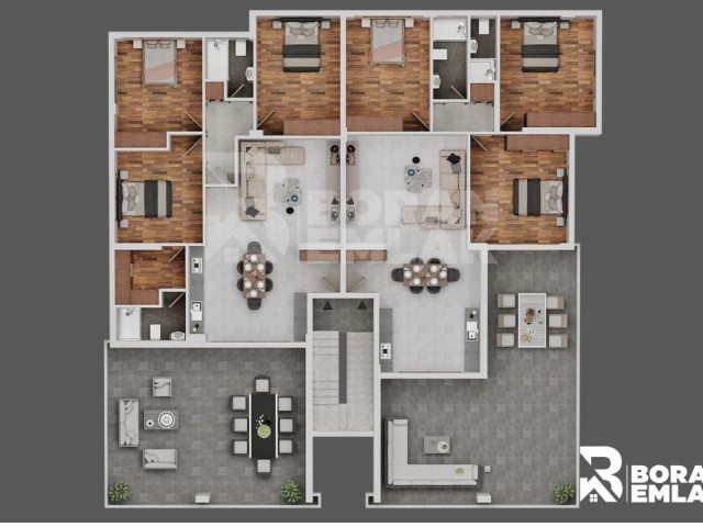 3+1 Penthouse mit türkischem Wohnraum zum Verkauf in Nikosia Kaymaklı