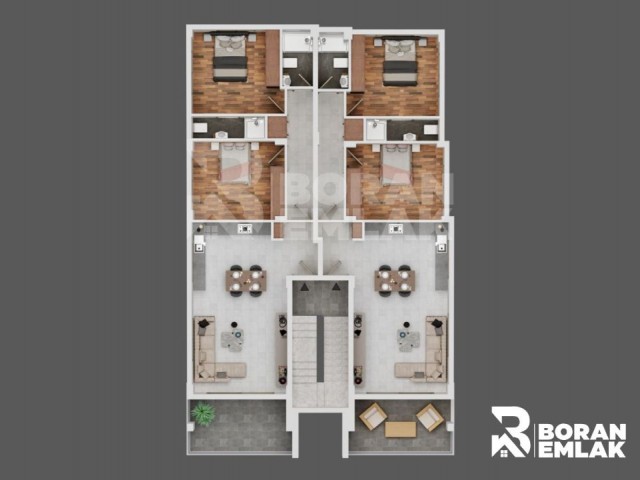3+1 Penthouse mit türkischem Wohnraum zum Verkauf in Nikosia Kaymaklı