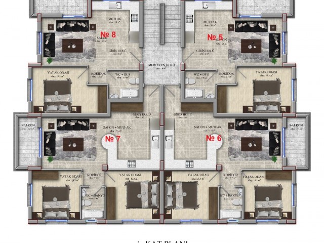 ALSANCAK MELIS SITE APARTMENTS FOR SALE 2+1 ** 