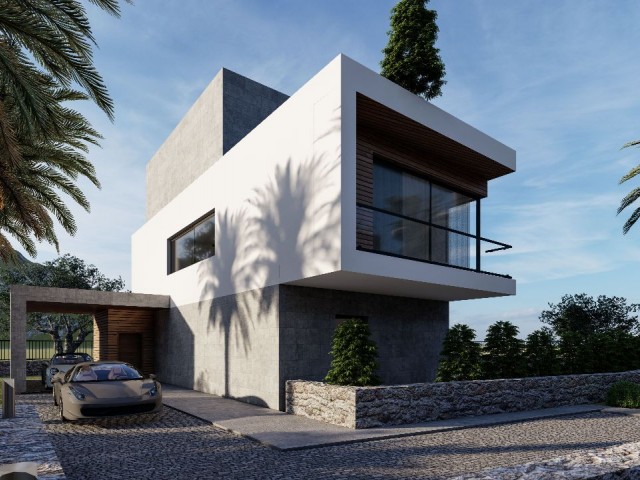 Girne Edremitte satılık proje aşamasında 4+1 villa 