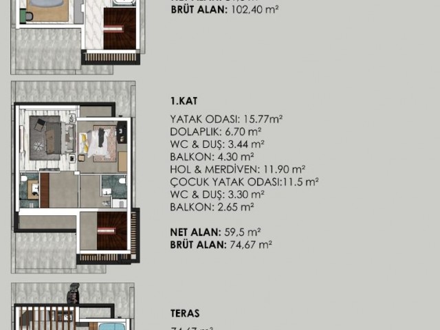 GAZİMAĞUSA YENİBOĞAZİÇİ BÖLGESİNDE YEPYENİ 3+1 VİLLA PROJESİ 