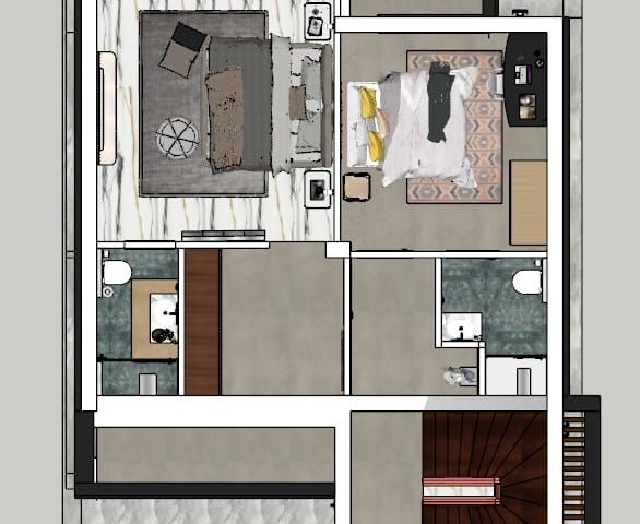 BRANDNEUES 3+1-VILLA-PROJEKT IN DER UMGEBUNG FAMAGUSTA YENİBOĞAZİÇİ