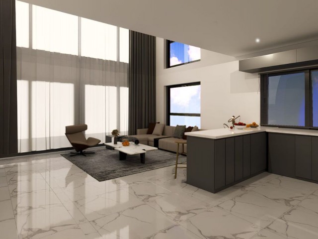 پروژه کاملاً جدید در فامگوستا منطقه چاناک قلعه 1+1 و 2+1 آپارتمان برای فروش