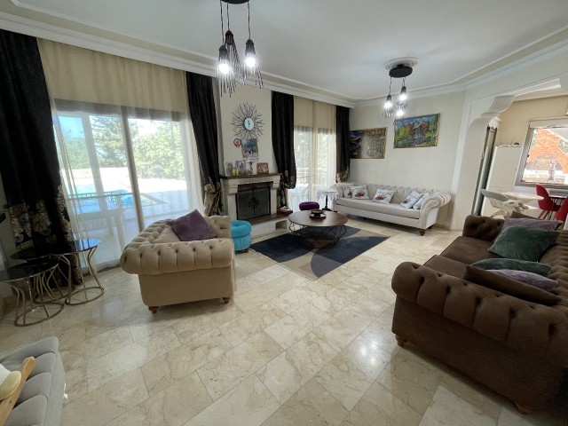 5+2 Detached Villa with Ensuite in Each Room, Private Pool and Fireplace in Alsancak