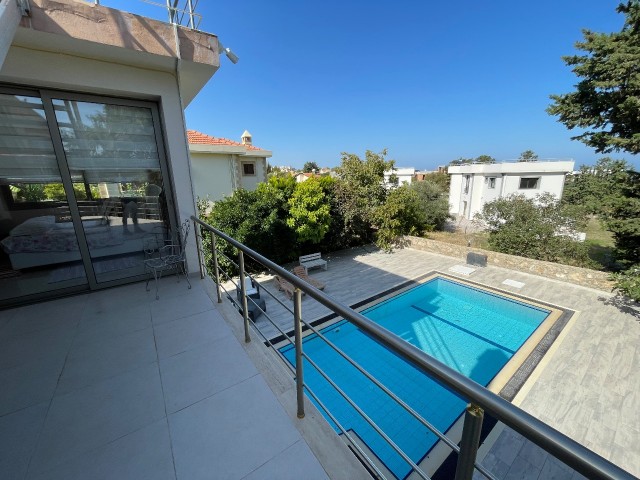 5+2 Detached Villa with Ensuite in Each Room, Private Pool and Fireplace in Alsancak