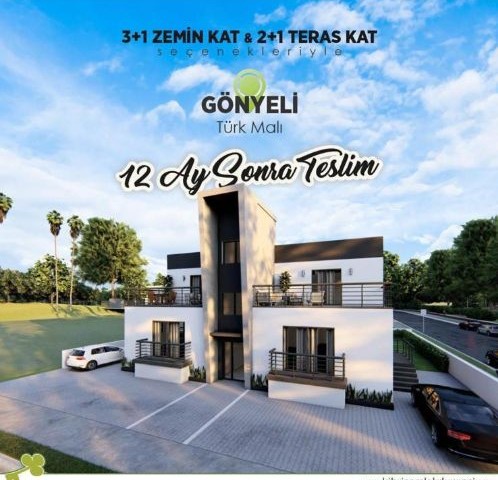 Lefkoşa Gönyeli'de Satılık 3+1 Zemin Kat Bahçeli ve 2+1 Teras'lı Daireler.