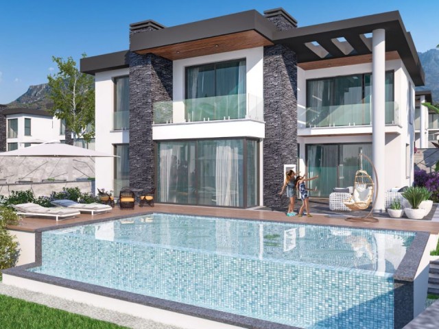 Girne /Zeytinlik bölgesinde deniz manzaralı modern tarzı villa