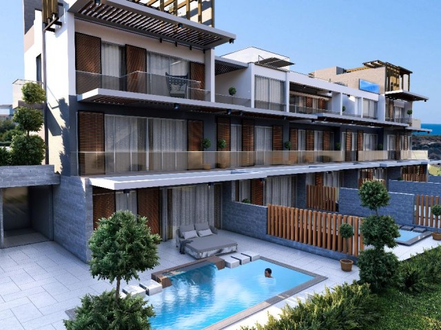 Kyrenia Esentepe flat for sale triplex 3+1 with private pool