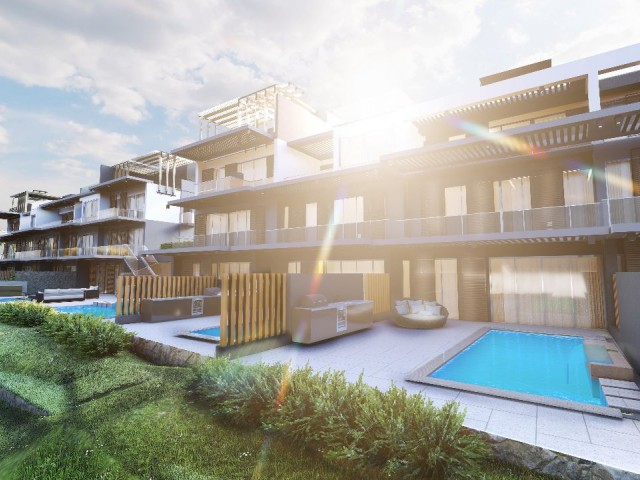 Kyrenia Esentepe flat for sale triplex 3+1 with private pool