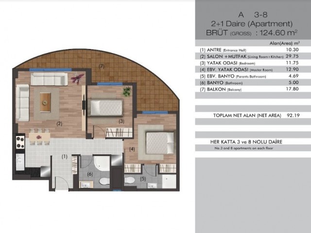 Iskele Long Beach Flat For Sale 2+1