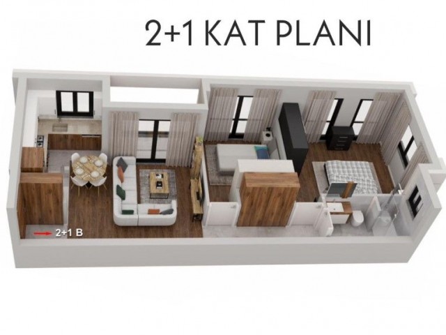 Kyrenia Lapta Flat For Sale 2+1