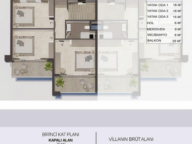 Famagusta Yeniboğaziçi 3+1 Doppelhaushälfte zum Verkauf