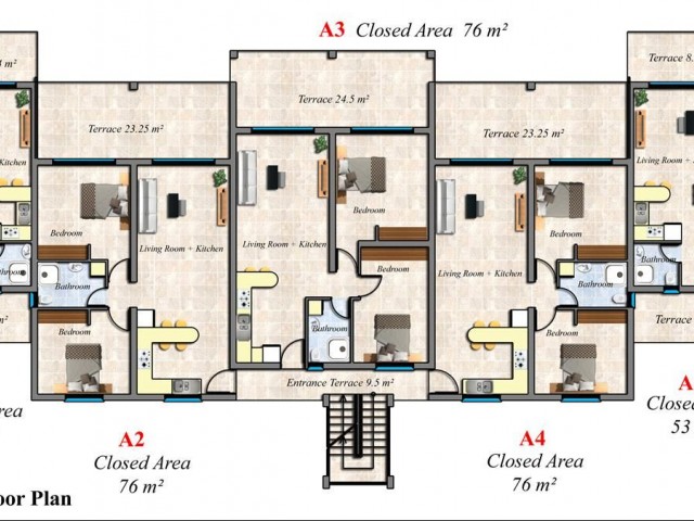 Kyrenia Esentepe 2+1 Wohnung zu verkaufen