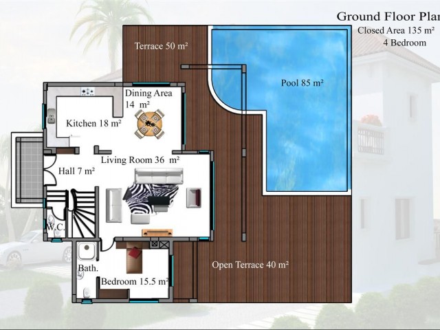 Girne Esentepe'de Satılık 4+1 Villa