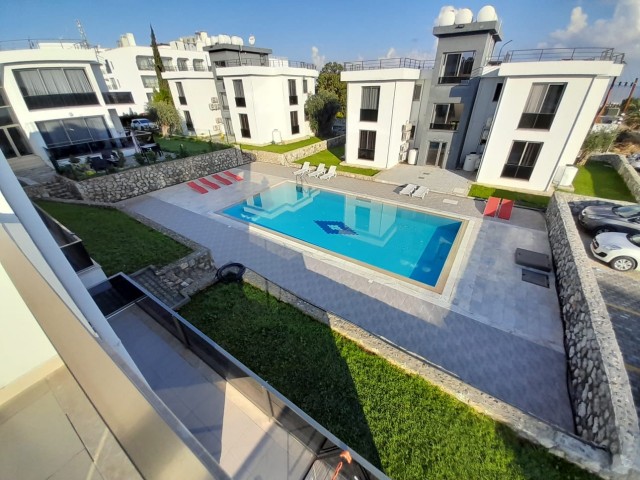 Furnished 2+1 flat for rent in a complex with a shared pool next to Chamada hotel in Çatalköy