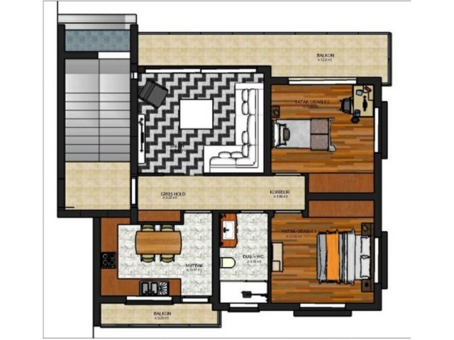 Alsancak 2+1 Wohnung Zum Verkauf Mit Vollem Meerblick ** 