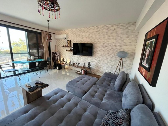 Sea View Apartment for Sale in Alsancak Area with Sea View 2+1 Garden