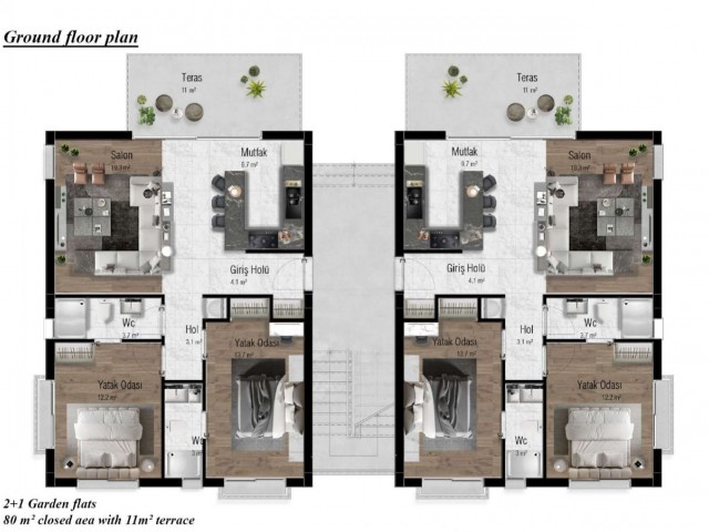 Роскошный проект 2+1 Residence в 75 метрах от моря в Чаталкей, Гирне