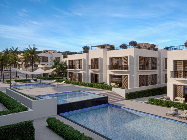 Luxuriöses Lebensprojekt in der Region Kyrenia Alsancak mit Optionen für 1+1, 2+1, 3+1 Apartments und 3+1, 4+1 freistehende Villen