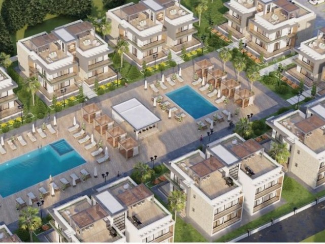 2+1-Wohnungsprojekt mit Pool zum Verkauf in der Gegend von İskele Yeni Erenköy