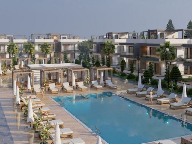 2+1-Wohnungsprojekt mit Pool zum Verkauf in der Gegend von İskele Yeni Erenköy