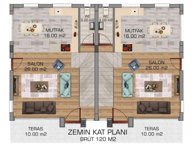 3+1 Doppelhaushälfte zum Verkauf in Doğanköy
