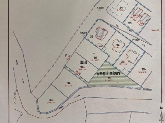 LEFKOŞA GÖNYELİ/YENİKENT'TE 2 EVLEK 1400 AYAKKARE TÜRK KOÇANLI SATILIK ARSA 