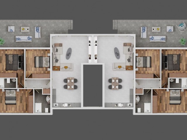 Квартиры 3+1 и 2+1 с современным дизайном на продажу в Кирении, Алсанджак