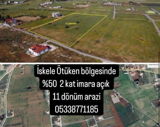 11 JAHRZEHNTE, 50 % 2-ETAGEN-GRUNDSTÜCK ZUR ENTWICKLUNG IN İSKELE ÖTÜKEN OFFEN