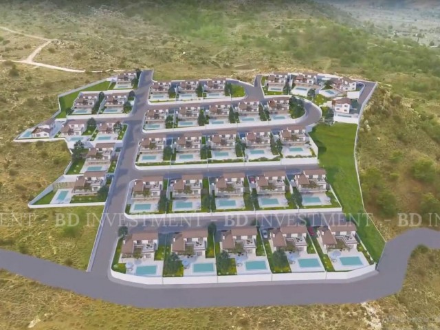 Grundstück mit Projekt in der schönsten Aussicht auf Bağlıköy (36 Villen)
