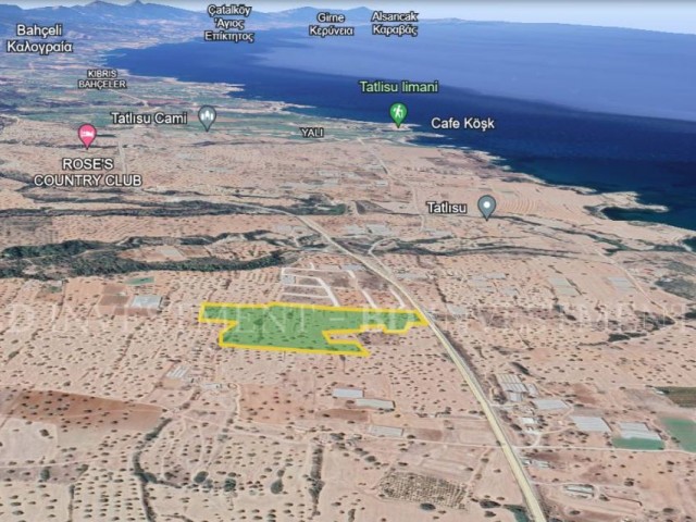 43 Acres of Zoned Land with Sea View, 650 Meters to the Beach in Tatlısu