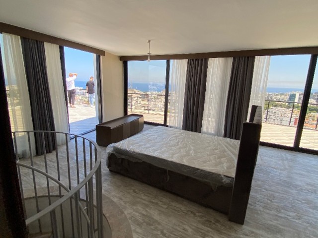 ULTRA LUXURIOUS DUBLEX PENTHOUSE FOR SALE IN KYRENIA WITH  MOUNTAIN AND SEA VIEW AND PRIVATE MASTER BEDROOM FLOOR