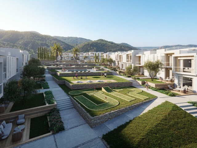 Квартиры 1+1,2+1 с садом и террасой из концептуального проекта 5-звездочного отеля в регионе Кирения Каршияка
