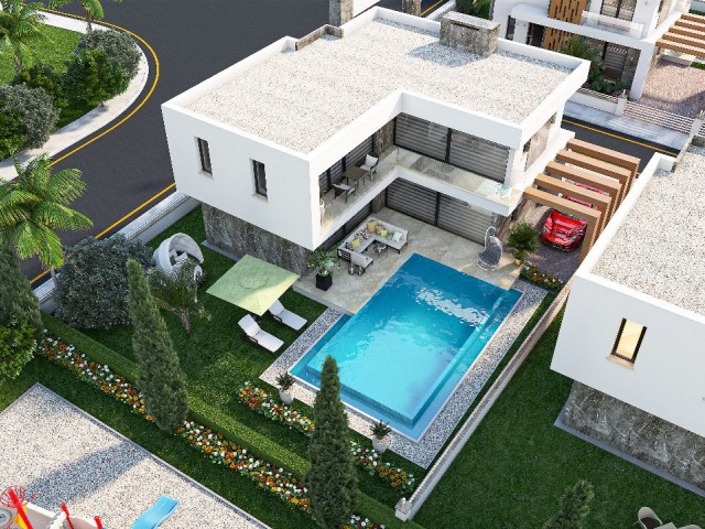 Lusuxy 3+1 villa with private swimming pool in Yenibogazici 
