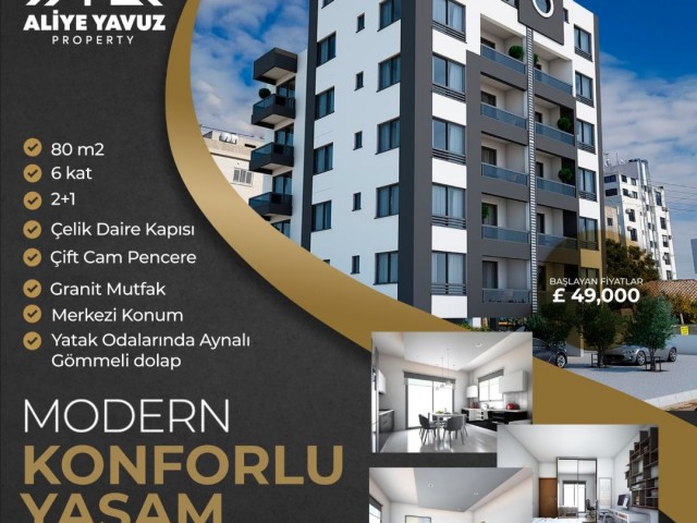 Lefkoşa Yenişehir'de Satılık yeni apartman daireleri