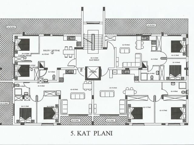 Girne merkezde satılık şömineli ve jakuzili penthouse  daire