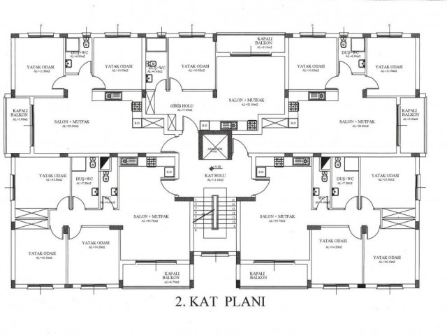 Girne merkezde satılık şömineli ve jakuzili penthouse  daire