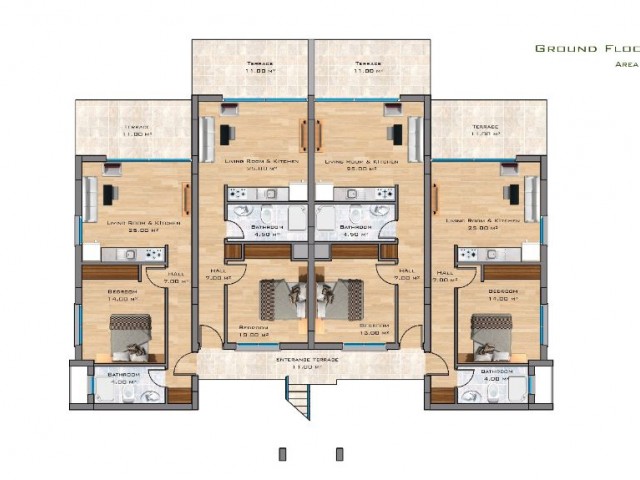 Esentepenin en guzel projesi! 1+1 bahceli  ve 2+1 loft  lux daireler!