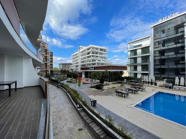 2+ 1 LUXURY APARTMENT WITH A FULLY FURNISHED 125m2 TERRACE WITH A SHARED POOL, READY-TO-USE COB, IN KYRENIA CENTRAL ELEGANCE ** 